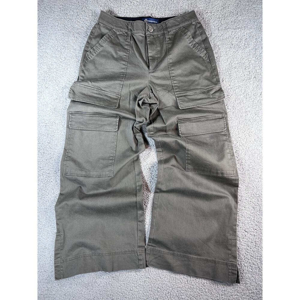 Democracy Pants Ab Solution High Rise Wide Leg Baggy Cargo Olive Gray Womens 12